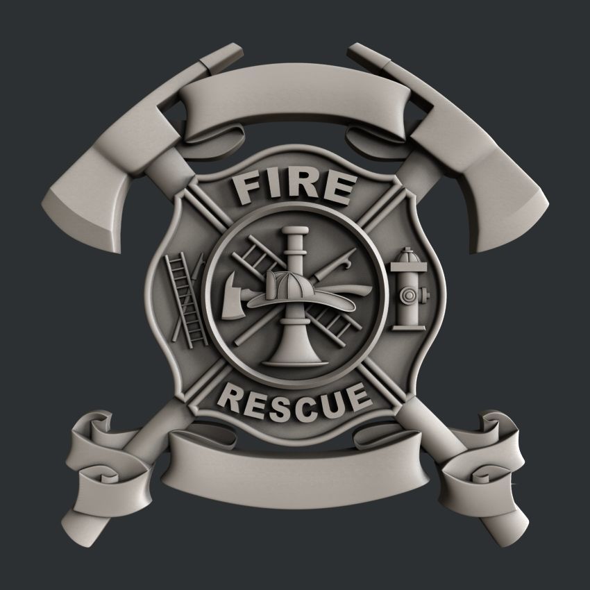 DCLA FAB firefighter shield concept for custom fire rescue emblem fabrication