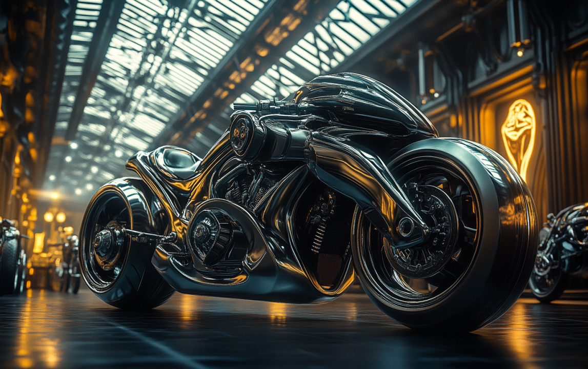 DCLA FAB conceptual fabrication custom motorcycle build in engineered industrial environment