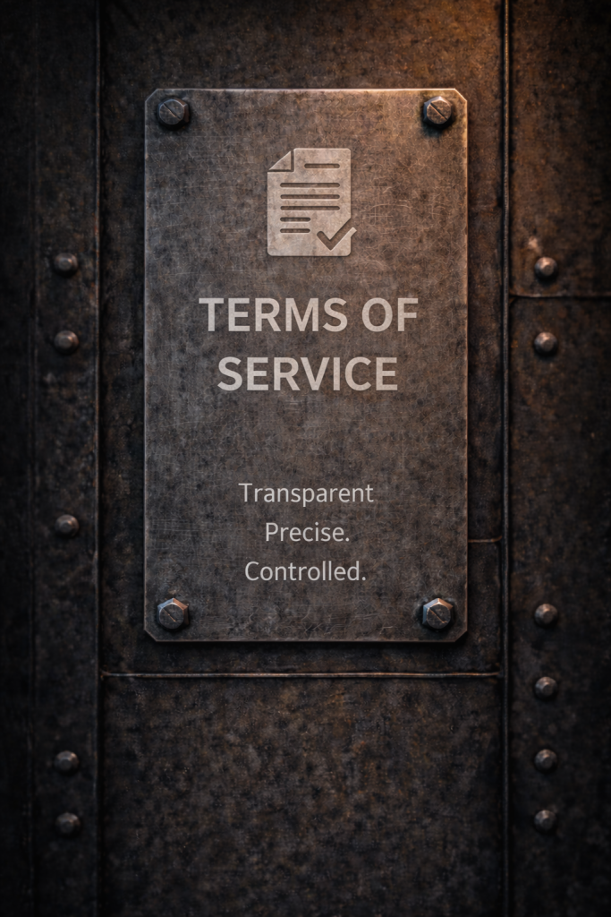 DCLA Terms Of Service governing use of fabrication services and website access